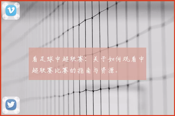看足球中超联赛：关于如何观看中超联赛比赛的指南与资源。
